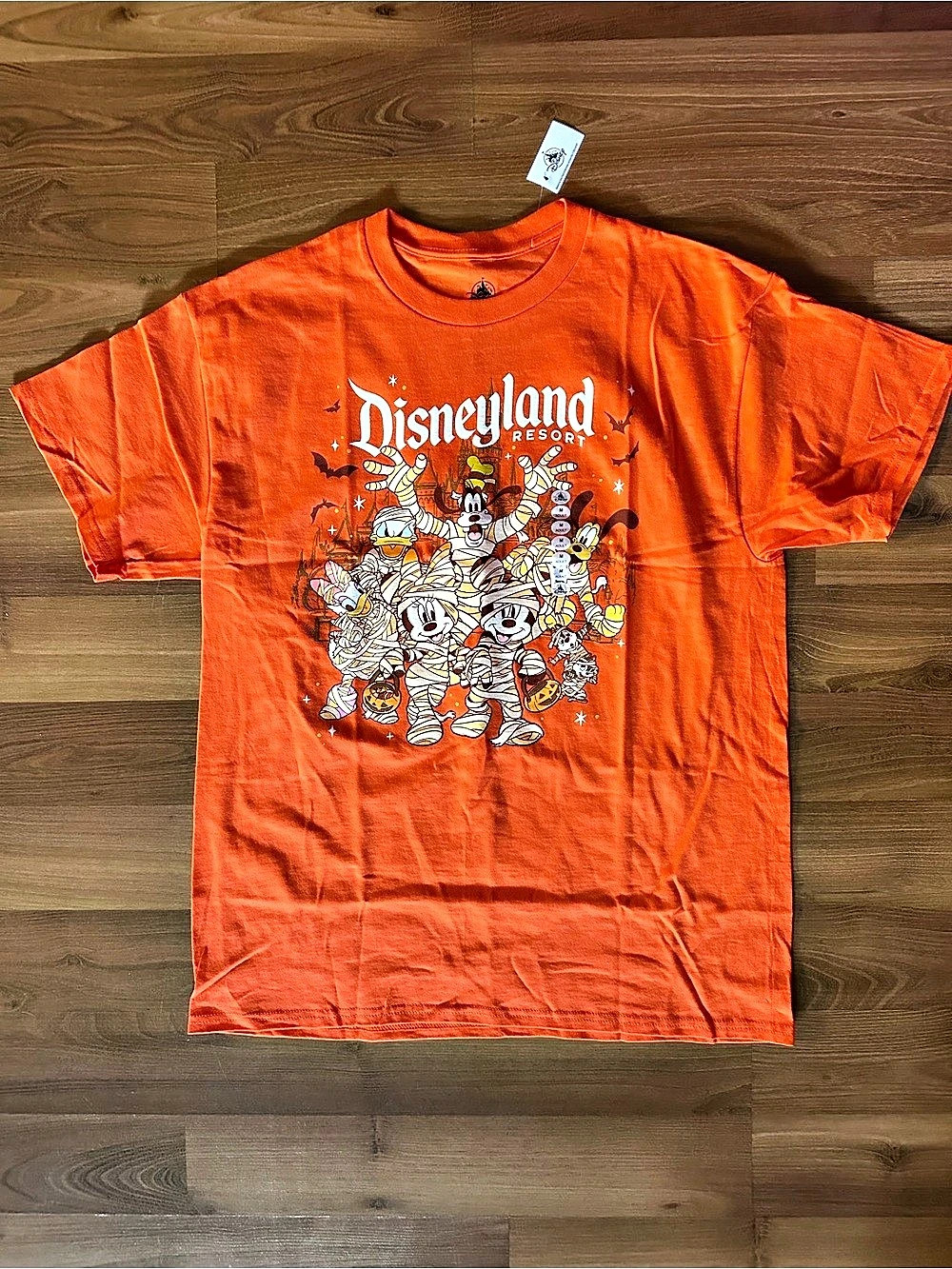 Disney Disneyland Resort Halloween Mummy Characters T-Shirt Orange Medium Unisex